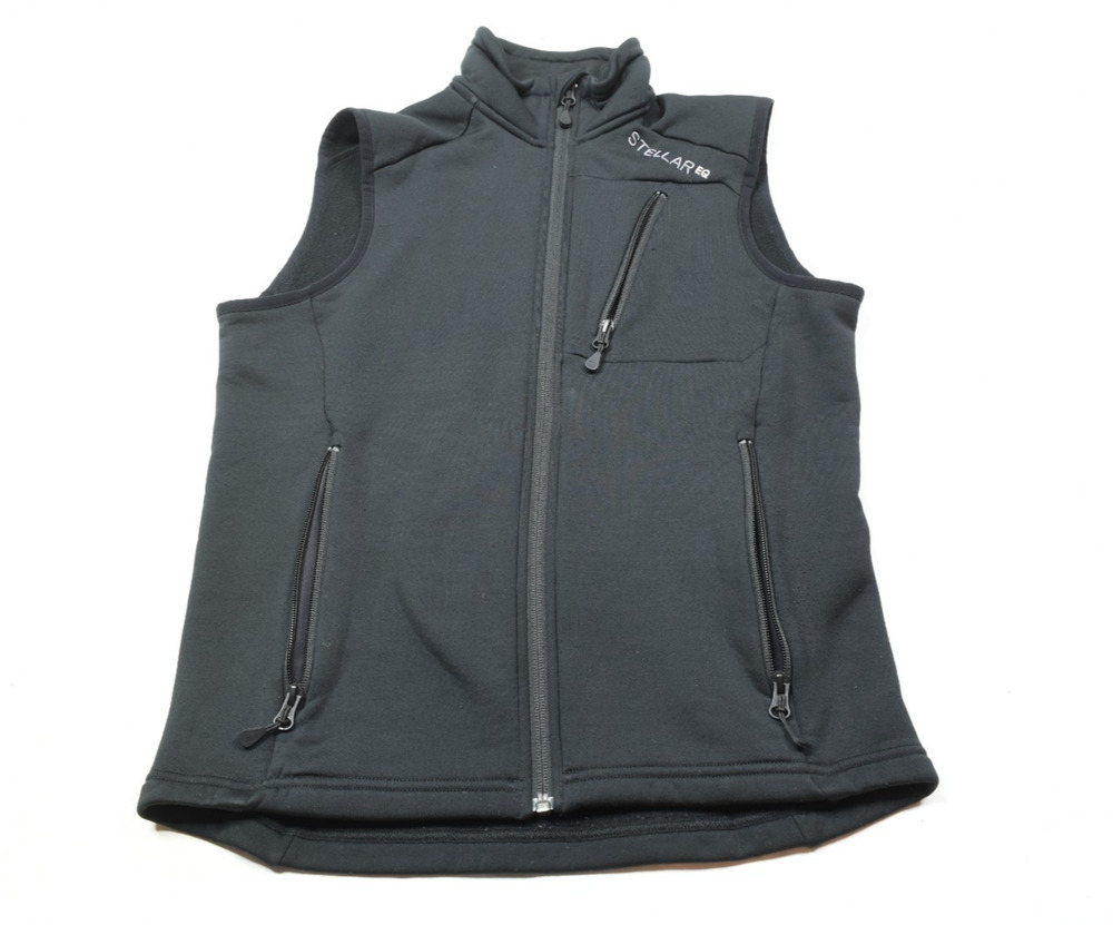 Stellar Equipment Vest Mens Small Black Fleece Full-Zip Sleeveless Outdoors Hike